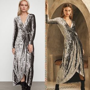 New with Tags BCBG Graphite Velvet Wrap Dress